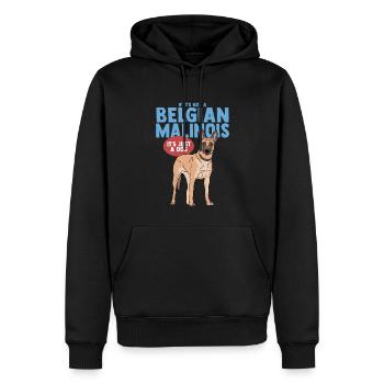 Malinois Cadeau Chien de Berger Belge - Sweat à capuche Premium bio Homme - noir - Devant - Nico (187cm)