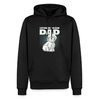 Coton de Tuléar Papa Chiens Chien Propriétaire Cadeau - Sweat à capuche Premium bio Homme - noir - Devant - Nico (187cm)