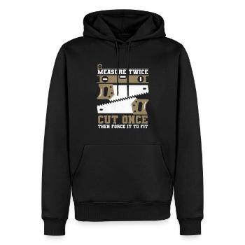 Menuiserie Menuiserie Menuisier Menuisier Menuisier - Sweat à capuche Premium bio Homme - noir - Devant - Nico (187cm)