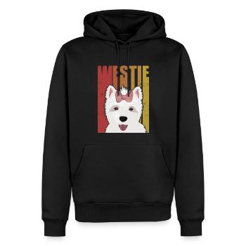 Westie West Highland Terrier Cadeau chien - Sweat à capuche Premium bio Homme - noir - Devant - Nico (187cm)