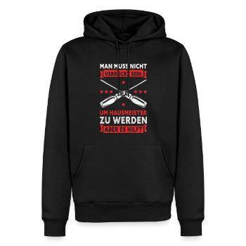 Hausmeister Facility Manager Hauswart Geschenk - Männer Premium Bio Hoodie - Schwarz - Vorne - Nico (187cm)