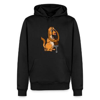 Chien de poterie - Sweat à capuche Premium bio Homme - noir - Devant - Nico (187cm)