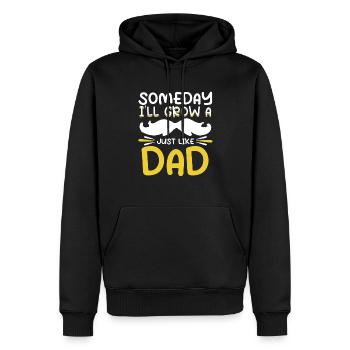 Grow Beard Like Dad Papa Son Beard Wearer Role Model - Men’s Premium Organic Hoodie - black - Front - Nico (187cm)