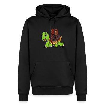 Schildkröte auf Reisen - Männer Premium Bio Hoodie - Schwarz - Vorne - Nico (187cm)