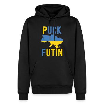FK Putin, Puck Futin, Stand an der Seite der Ukraine, Antikrieg - Männer Premium Bio Hoodie - Schwarz - Vorne - Nico (187cm)
