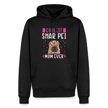 Shar Pei Maman Chien Propriétaire De Chien Cadeau - Sweat à capuche Premium bio Homme - noir - Devant - Nico (187cm)