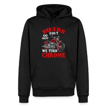 Biker werden nicht grau, wir werden verchromt, Lustige Biker, - Männer Premium Bio Hoodie - Schwarz - Vorne - Nico (187cm)