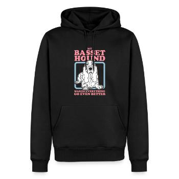 Basset Hound Chiens | Cadeau de propriétaire de chien - Sweat à capuche Premium bio Homme - noir - Devant - Nico (187cm)