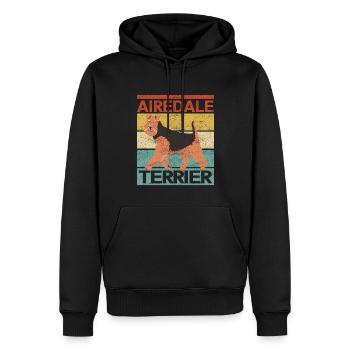 Airedale Terrier Hund Hundebesitzer Geschenk - Männer Premium Bio Hoodie - Schwarz - Vorne - Nico (187cm)