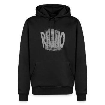 Nashorn - Männer Premium Bio Hoodie - Schwarz - Vorne - Nico (187cm)