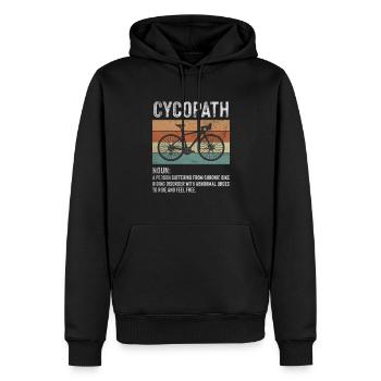 Cycopath Vintage Fahrradfahrer Fahrrad Geschenk - Männer Premium Bio Hoodie - Schwarz - Vorne - Nico (187cm)