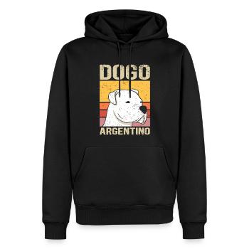 Dogo Argentino Chiens Argentin Grand Danois Cadeau - Sweat à capuche Premium bio Homme - noir - Devant - Nico (187cm)