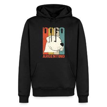Dogo Argentino Grand Cadeau Danois - Sweat à capuche Premium bio Homme - noir - Devant - Nico (187cm)