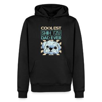 Shih Tzu Papa Propriétaire Propriétaire De Chien Cadeau - Sweat à capuche Premium bio Homme - noir - Devant - Nico (187cm)