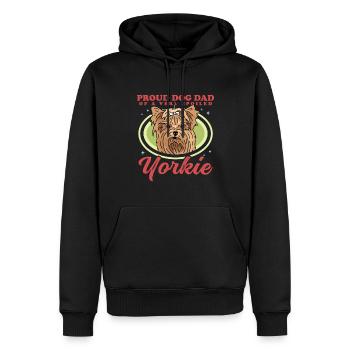Yorkie Papa | Yorkshire Terrier Dog Cadeau - Sweat à capuche Premium bio Homme - noir - Devant - Nico (187cm)