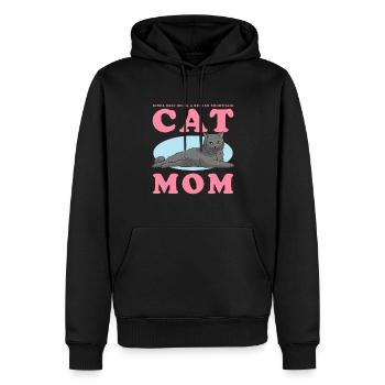British Shorthair Maman Chat Chat Papa Cadeau - Sweat à capuche Premium bio Homme - noir - Devant - Nico (187cm)