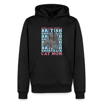 British Shorthair Mom | Chat Chat Papa Cadeau - Sweat à capuche Premium bio Homme - noir - Devant - Nico (187cm)