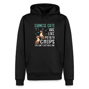 Siamkatze Katzen Katzenbesitzer - Männer Premium Bio Hoodie - Schwarz - Vorne - Nico (187cm)