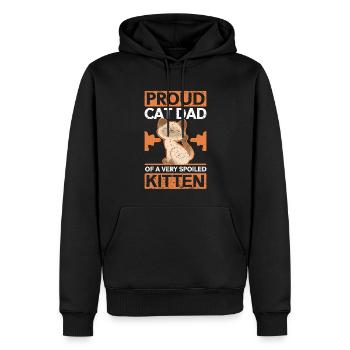 Chat Papa Chaton Propriétaire de chat Cadeau de chat - Sweat à capuche Premium bio Homme - noir - Devant - Nico (187cm)