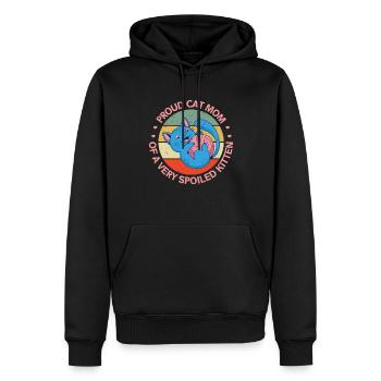 Chat Maman ChatOn Chat Propriétaire Cadeau - Sweat à capuche Premium bio Homme - noir - Devant - Nico (187cm)