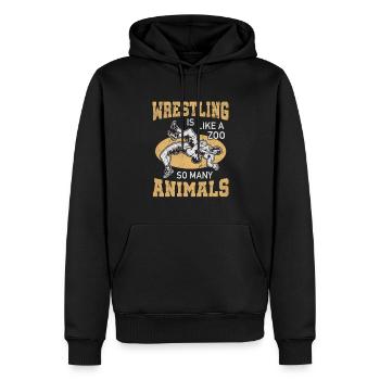 Lutte Zoo Animaux Lutte Arts Martiaux Fan - Sweat à capuche Premium bio Homme - noir - Devant - Nico (187cm)