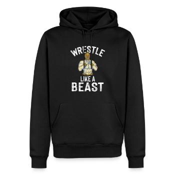 Wrestle Like A Beast Ringer Kampfkunst Pro Wrestle - Männer Premium Bio Hoodie - Schwarz - Vorne - Nico (187cm)