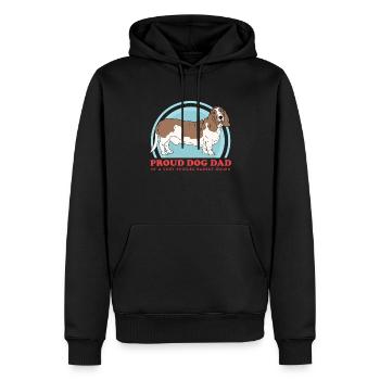 Basset Hound Papa Propriétaire Chien Propriétaire Cadeau - Sweat à capuche Premium bio Homme - noir - Devant - Nico (187cm)