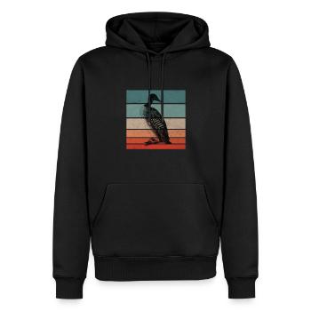 Common Loon Retro - Männer Premium Bio Hoodie - Schwarz - Vorne - Nico (187cm)