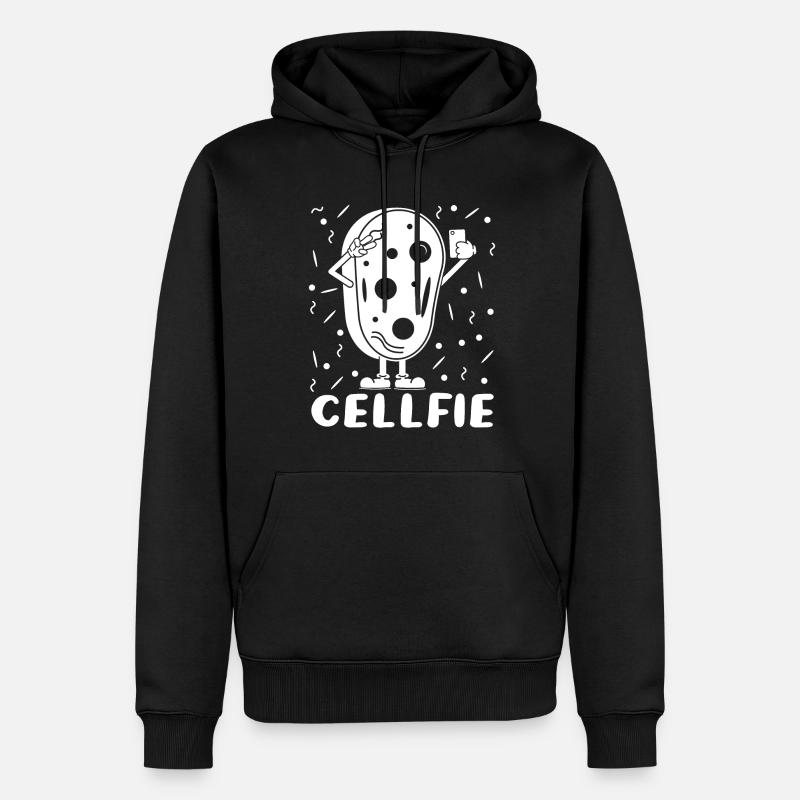 Cellfie - Männer Premium Bio Hoodie - Schwarz