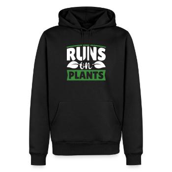 Vegan Veganer Pflanzen Spruch - Männer Premium Bio Hoodie - Schwarz - Vorne - Nico (187cm)