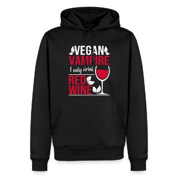 Veganer Vampir Vegan Rotwein lustig Geschenk - Männer Premium Bio Hoodie - Schwarz - Vorne - Nico (187cm)