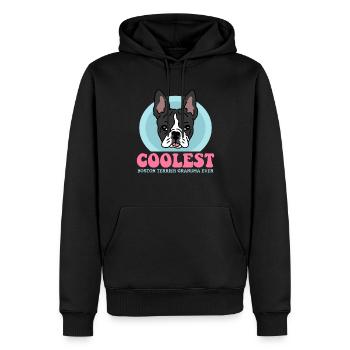 Boston Terrier Grandma Hundebesitzer Geschenk - Männer Premium Bio Hoodie - Schwarz - Vorne - Nico (187cm)