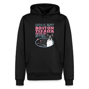 Boston Terrier Grandma Hundebesitzerin Geschenk - Männer Premium Bio Hoodie - Schwarz - Vorne - Nico (187cm)