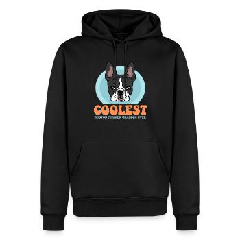 Boston Terrier Grandpa Hundebesitzer Geschenk - Männer Premium Bio Hoodie - Schwarz - Vorne - Nico (187cm)
