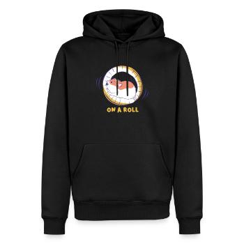 Hamster on a Roll Hamster Wheel Cadeau - Sweat à capuche Premium bio Homme - noir - Devant - Nico (187cm)