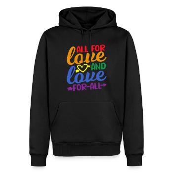 LGBT Liebe für Alle Schwule Lesben Bi Geschenk - Männer Premium Bio Hoodie - Schwarz - Vorne - Nico (187cm)