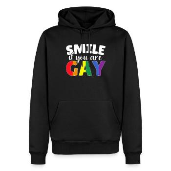 Lache wenn du schwul bist LGBT Homosexuell - Männer Premium Bio Hoodie - Schwarz - Vorne - Nico (187cm)