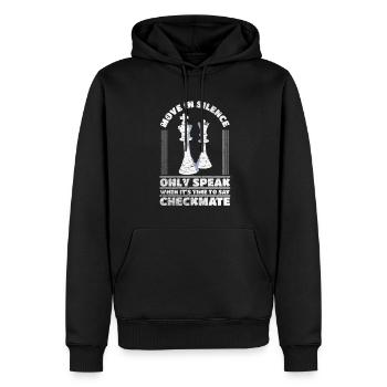 Schachmatt Schach Weisheit Königsfigur Damen Spiel - Männer Premium Bio Hoodie - Schwarz - Vorne - Nico (187cm)