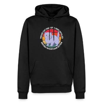British Shorthair Dad Cats Cadeau - Sweat à capuche Premium bio Homme - noir - Devant - Nico (187cm)