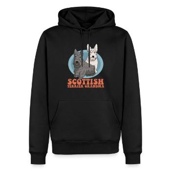 Scottish Terrier Grandma | Hundebesitzer Geschenk - Männer Premium Bio Hoodie - Schwarz - Vorne - Nico (187cm)