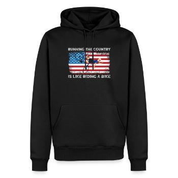 Das Land zu laufen ist wie Fahrrad fahren, lustig - Männer Premium Bio Hoodie - Schwarz - Vorne - Nico (187cm)