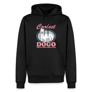 Dogo Argentino Maman | Cadeau de propriétaire de chien de chien - Sweat à capuche Premium bio Homme - noir - Devant - Nico (187cm)