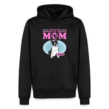 Boston Terrier Mom Hunde Hundebesitzerin Geschenk - Männer Premium Bio Hoodie - Schwarz - Vorne - Nico (187cm)