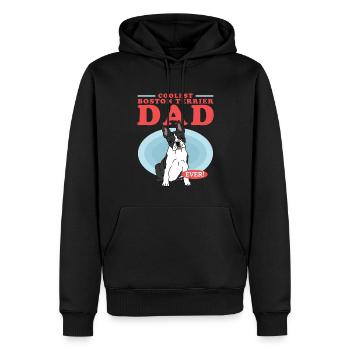 Boston Terrier Dad Hunde Hundebesitzer Geschenk - Männer Premium Bio Hoodie - Schwarz - Vorne - Nico (187cm)