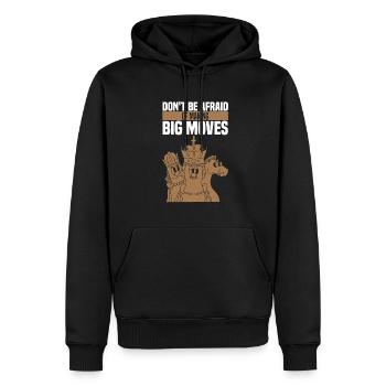 Joueur d’échecs Sagesse peur des grands coups - Sweat à capuche Premium bio Homme - noir - Devant - Nico (187cm)