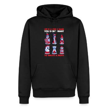 Schach Leben Schachspiel Verschwende Keinen Zug - Männer Premium Bio Hoodie - Schwarz - Vorne - Nico (187cm)