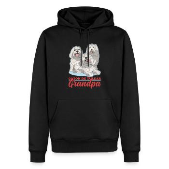 Coton de Tulear Grandpa Hundehalter Geschenk - Männer Premium Bio Hoodie - Schwarz - Vorne - Nico (187cm)