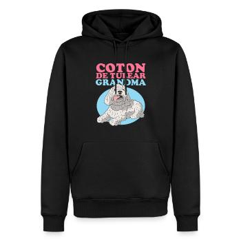 Coton de Tuléar Grand-mère Propriétaire de Chien Cadeau - Sweat à capuche Premium bio Homme - noir - Devant - Nico (187cm)