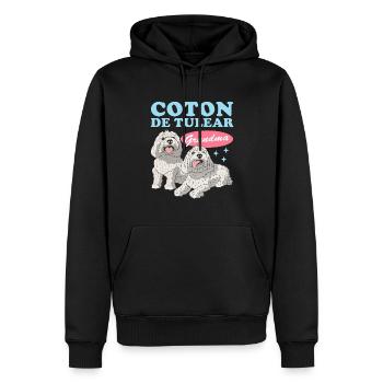 Coton de Tuléar Grand-mère Propriétaire de Chien Cadeau - Sweat à capuche Premium bio Homme - noir - Devant - Nico (187cm)