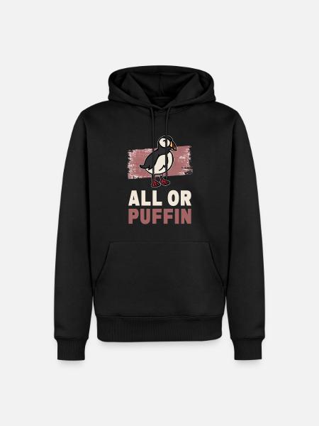 All Or Puffin - Papageitaucher Papageientaucher - Männer Premium Bio Hoodie - Schwarz